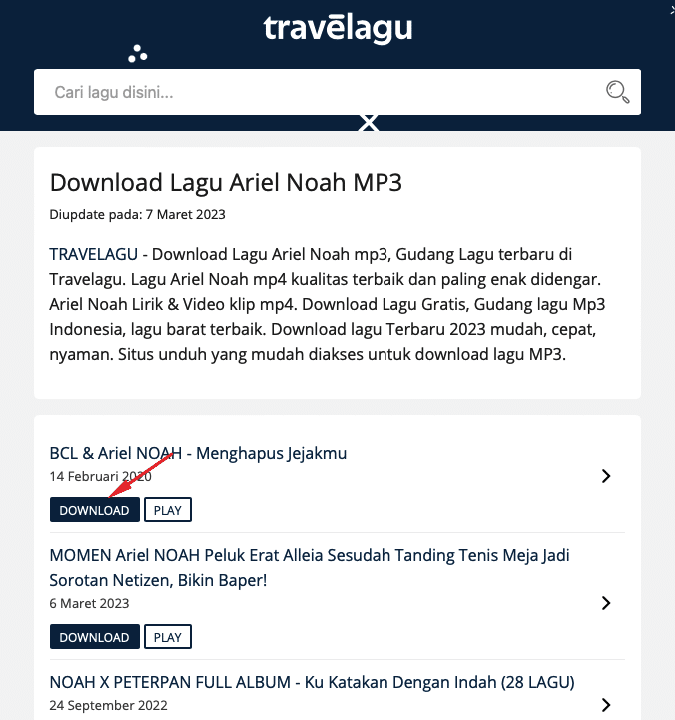 Situs Travelagu untuk unduh lagu terbaru
