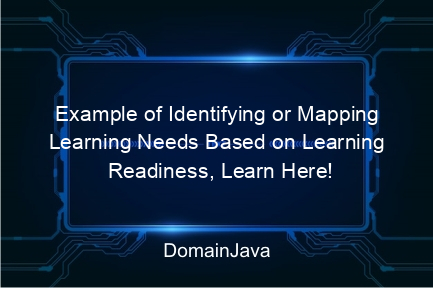 example of identifying or mapping learning needs based on learning readiness, learn here!