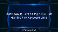 Quick Way to Turn on the ASUS TUF Gaming F15 Keyboard Light