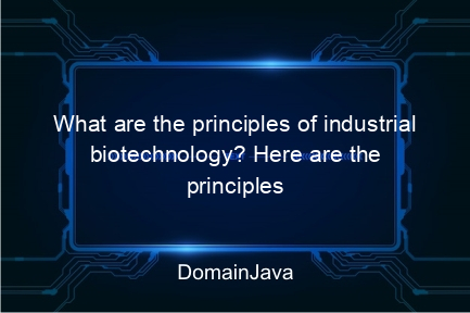 what are the principles of industrial biotechnology? here are the principles