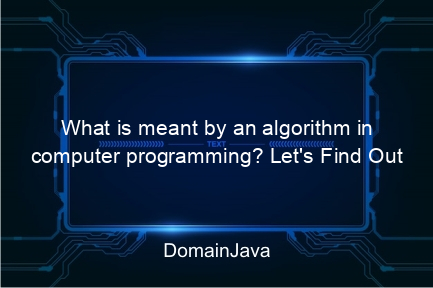 what is meant by an algorithm in computer programming? let's find out