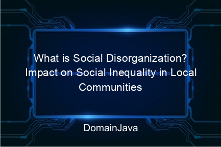 what is social disorganization? impact on social inequality in local communities