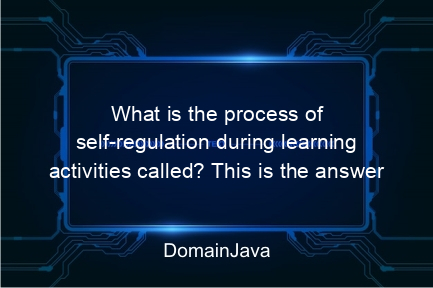 what is the process of self regulation during learning activities called? this is the answer