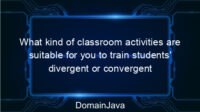 What kind of classroom activities are suitable for you to train students’ divergent or convergent thinking processes?