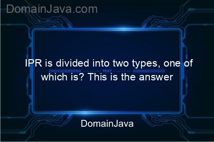 ipr is divided into two types, one of which is? this is the answer